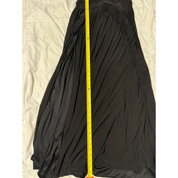 Long Black Maxi Dress Forever 21 High Slits Stretchy Knit L Black New - Picture 7 of 7